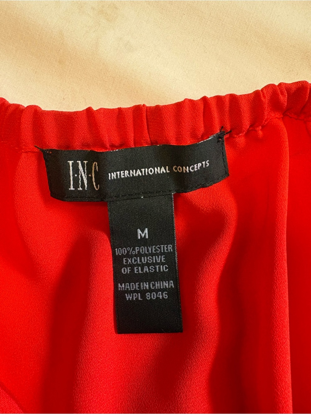 INC International Concepts Red Ruffle Off-Shoulder Blouse - Picture 3 of 4